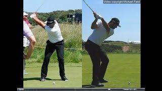 Jon Rahm golf swing  Long Iron faceon amp downtheline July 2017 [upl. by Yerak807]