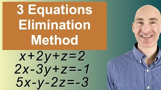 Solving Systems of 3 Equations Elimination [upl. by Goraud769]