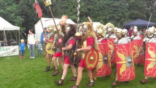 Roman Reenactment at the Amphitheatre in Caerleon Marching In [upl. by Jamal519]