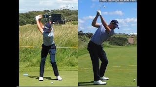 Justin Thomas golf swing  Long Iron faceon amp downtheline July 2017 [upl. by December]