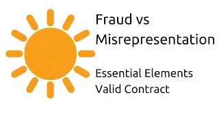 Fraud vs Misrepresentation  Other Essential Elements of a Valid Contract  CA CPT  CS amp CMA [upl. by Imerej]